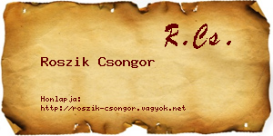 Roszik Csongor névjegykártya