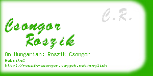 csongor roszik business card